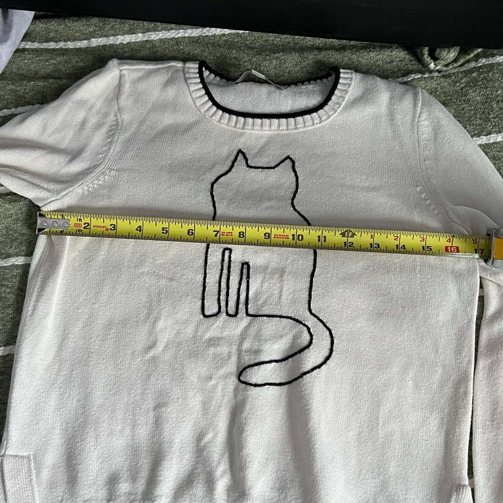 Cute knit embroidered Cat outline sweater Anne Taylor’s Loft - Picture 6 of 6